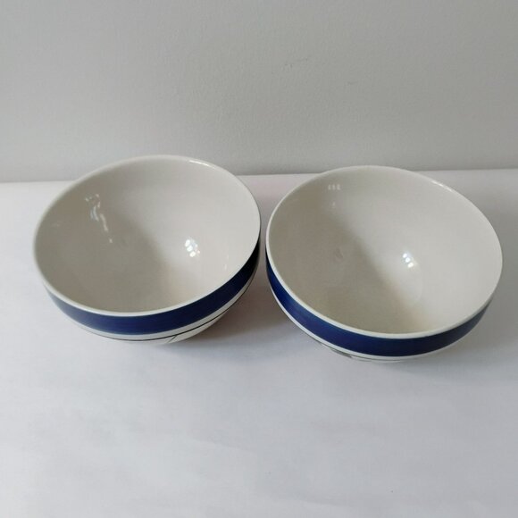 Vintage L.L. Bean Blueberry Pattern Soup Cereal Bowls, Set of 2, 1980s Stoneware - Picture 3 of 7